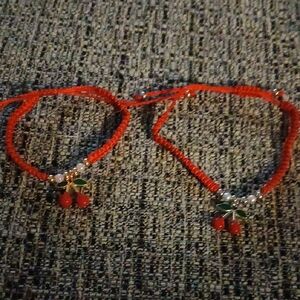 Cherry Beaded Slider Bracelets NWT
